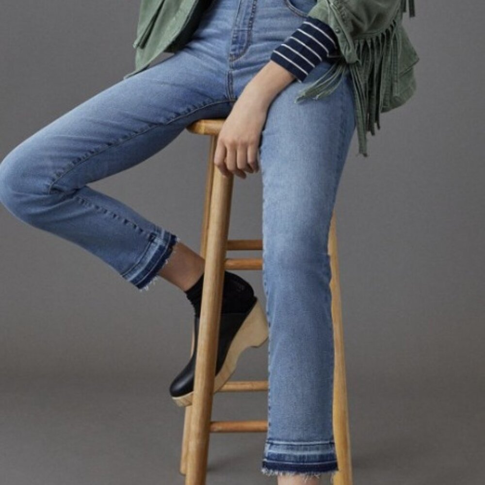 Pilcro by Anthropologie High-Rise Cigarette Slim Straight Jeans 26 Medium Wash